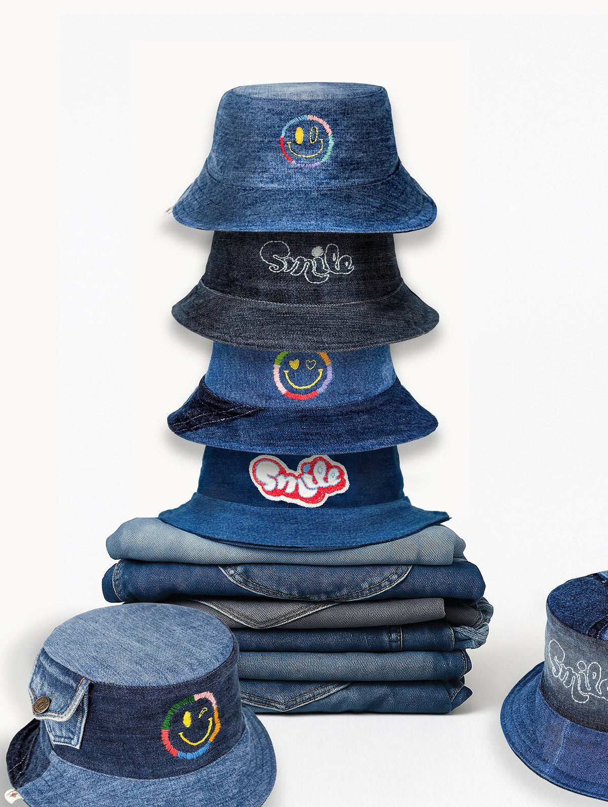 I Wanna See You Smile – Handmade Reversible Denim Bucket Hats | EyeLoveLu