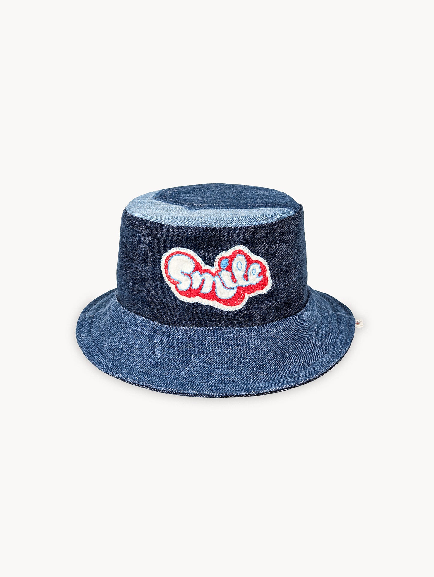Chapeau bob réversible EyeLoveLu Smiley Face – Broderie main, denim recyclé
