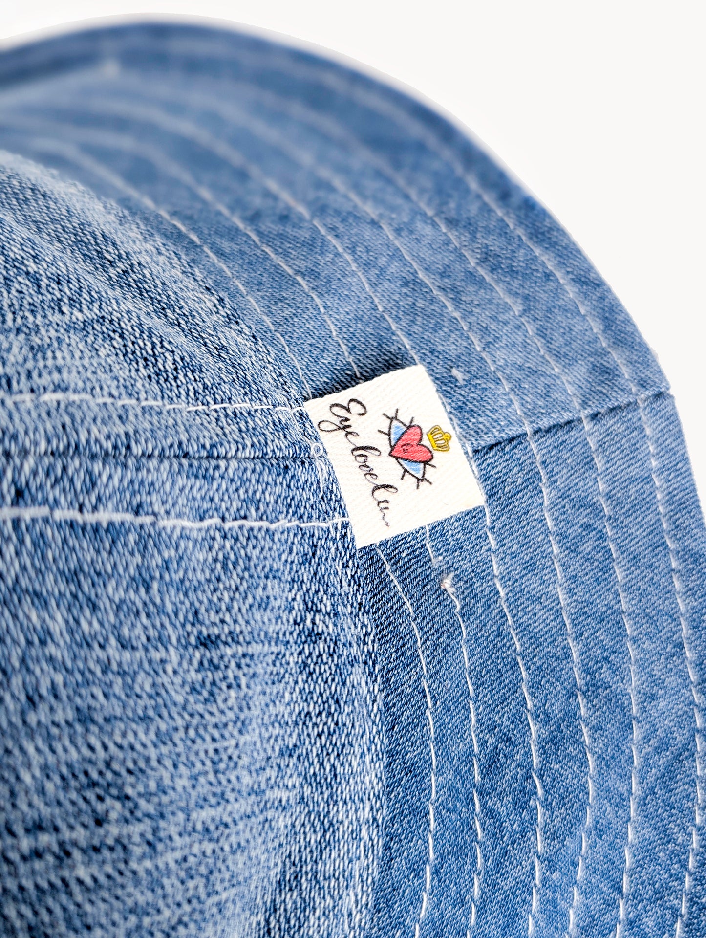 Chapeau bob réversible en denim EyeLoveLu – Style skate recyclé