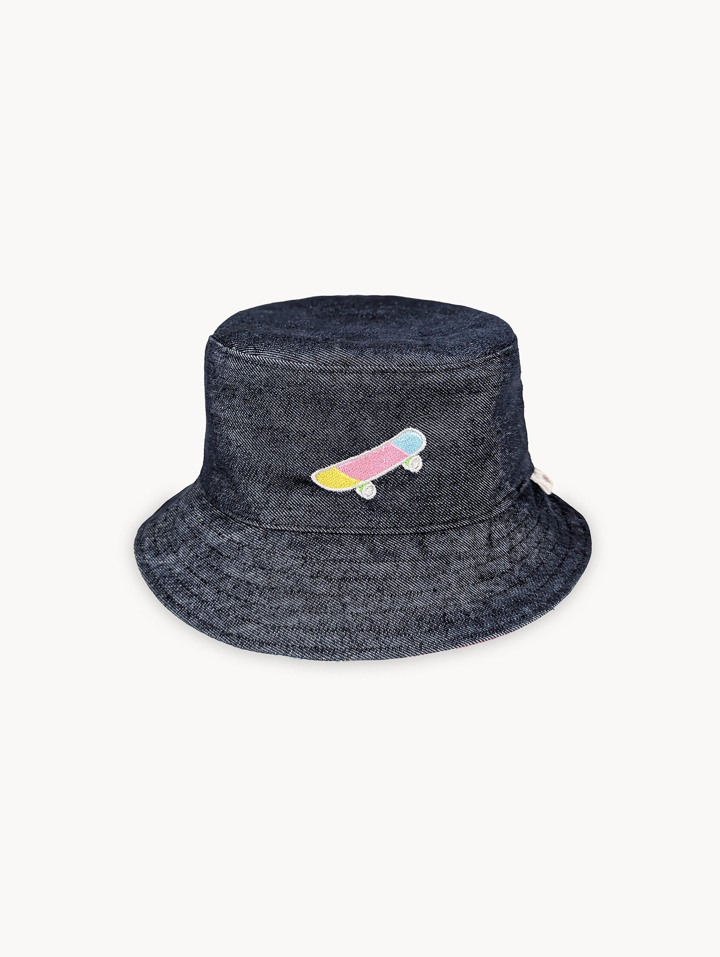 Chapeau bob réversible en denim EyeLoveLu – Style skate recyclé