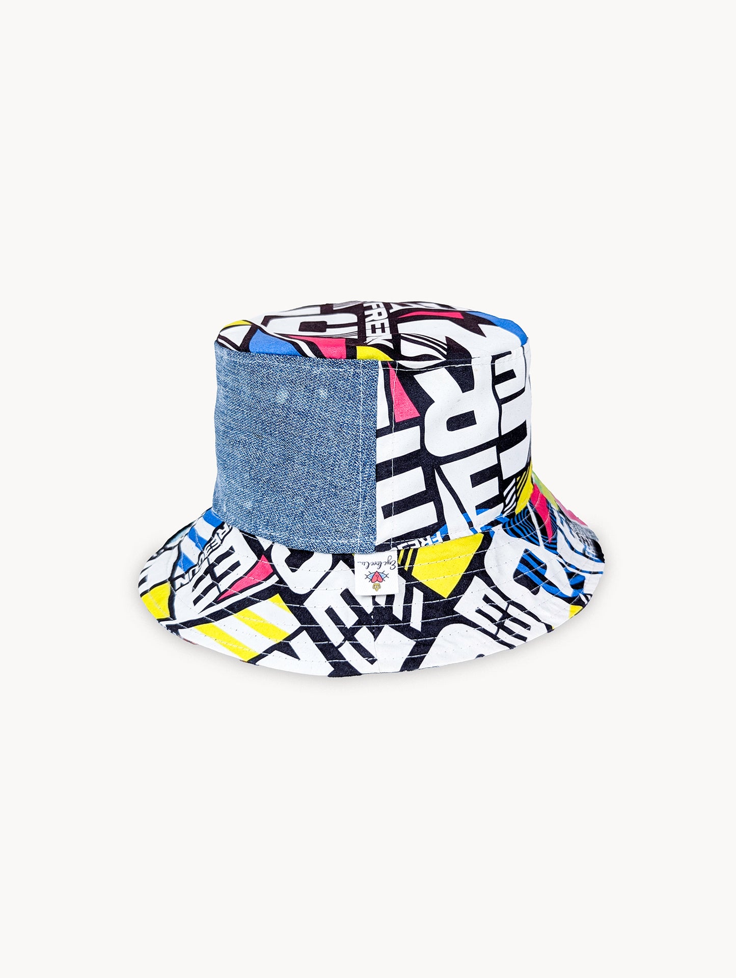 Chapeau bob réversible en denim EyeLoveLu – Style skate recyclé