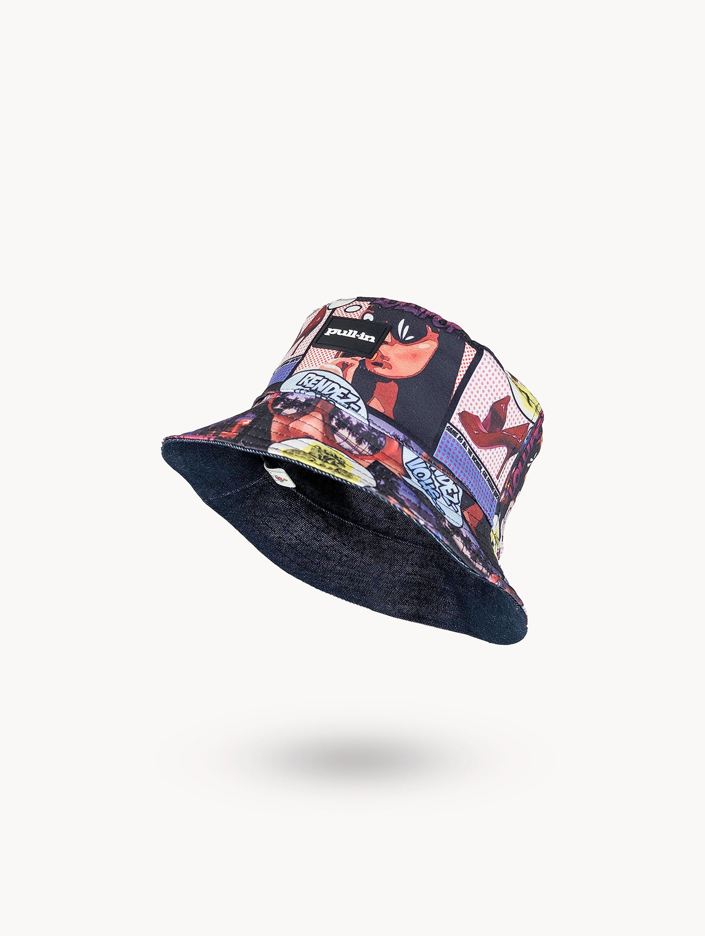 Chapeau bob réversible en denim EyeLoveLu – Style skate recyclé