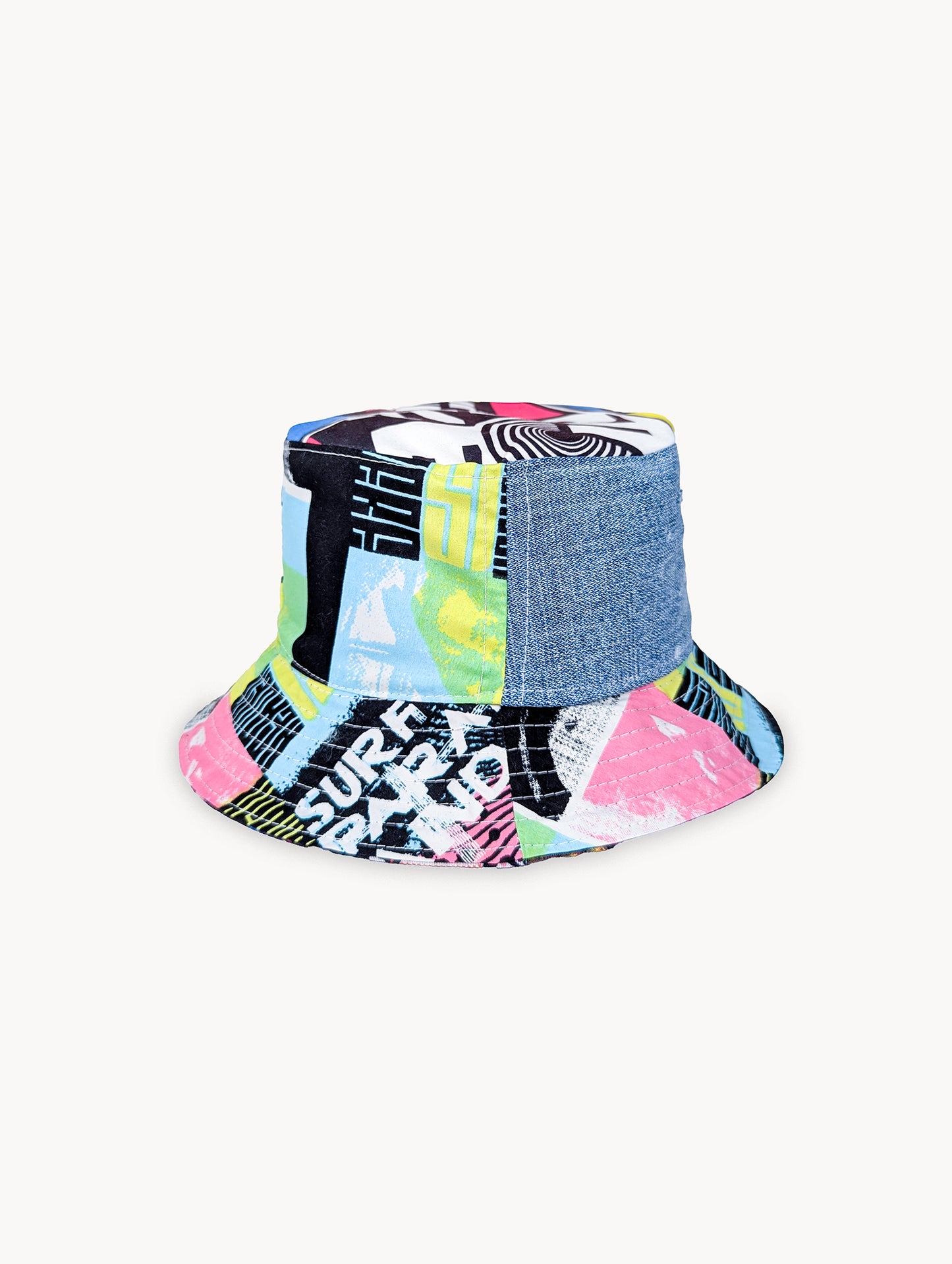 Chapeau bob réversible en denim EyeLoveLu – Style skate recyclé
