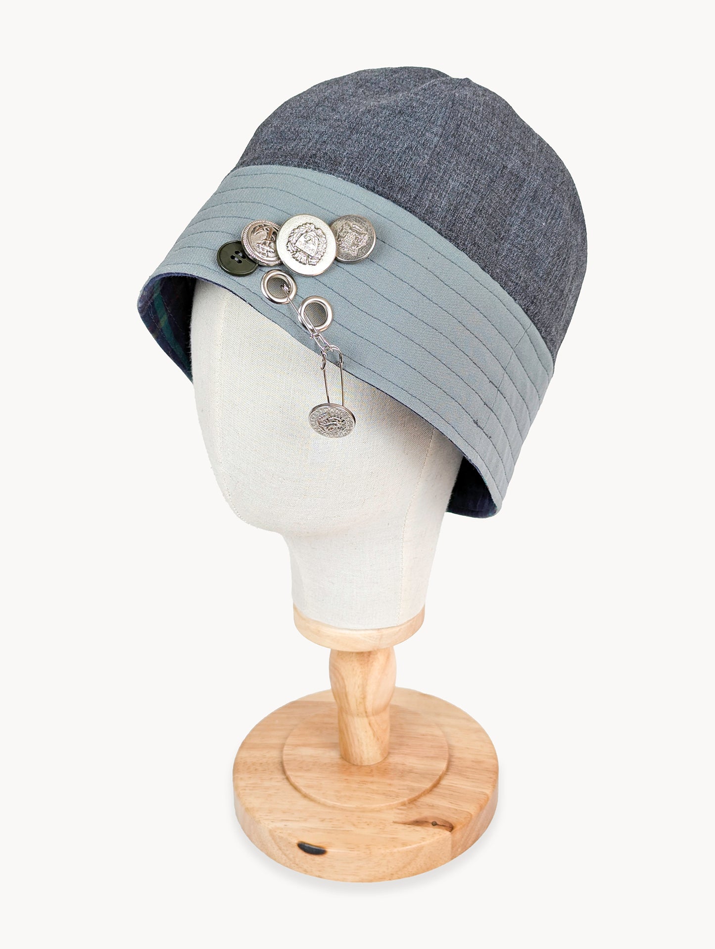 EyeLoveLu Reversible Sailor Hat – Handmade from Upcycled Shirt & trousers