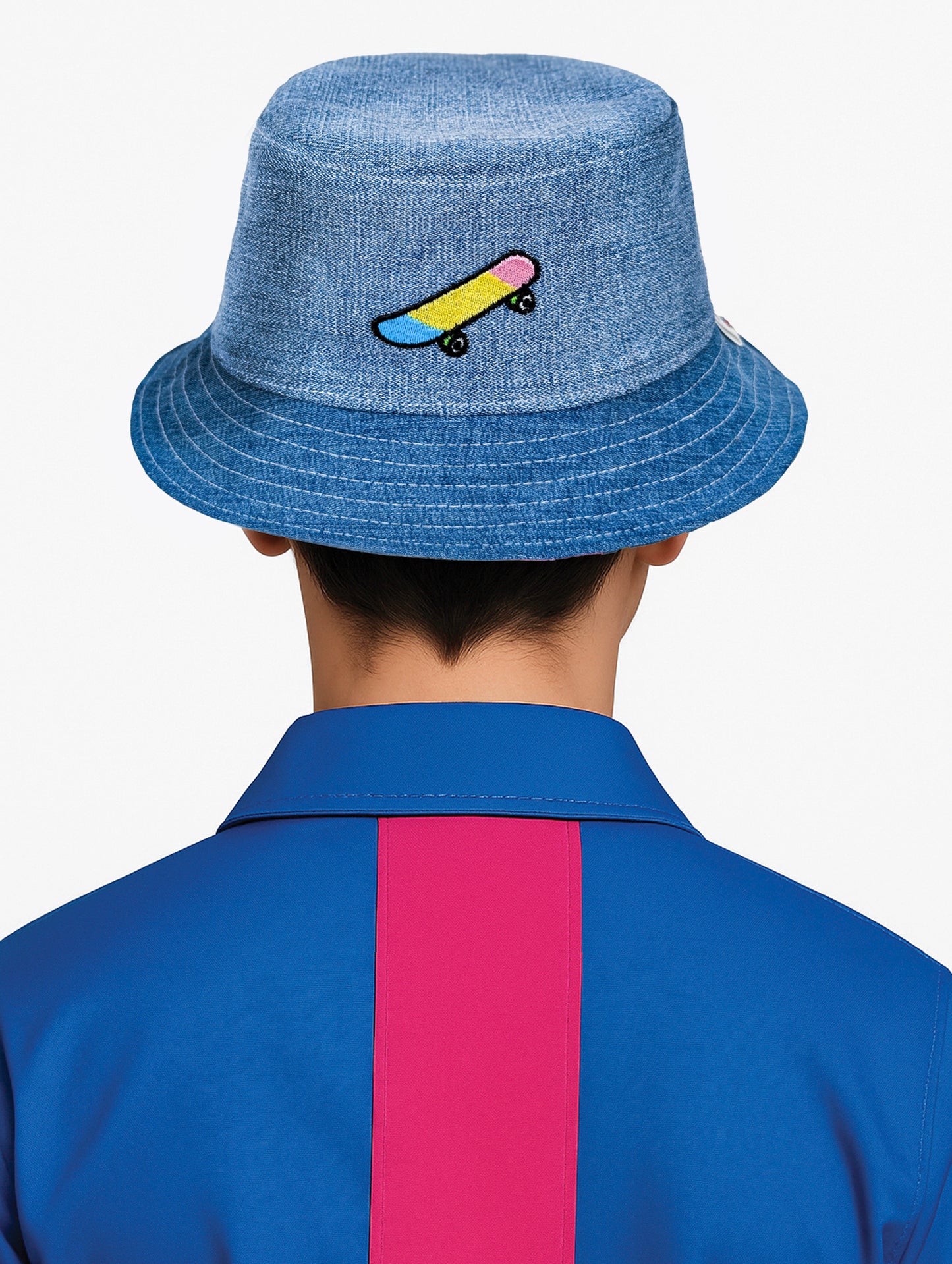 Chapeau bob réversible en denim EyeLoveLu – Style skate recyclé