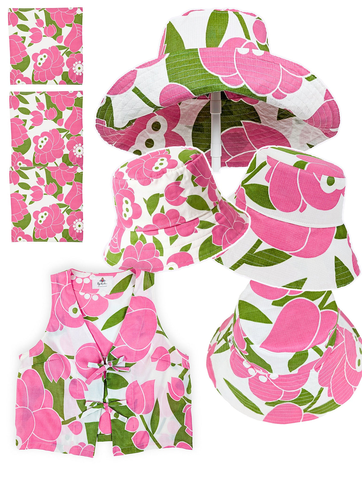 New Retro 70s – Handmade Reversible Hats & Vests Upcycled from Vintage Tablecloths | EyeLoveLu