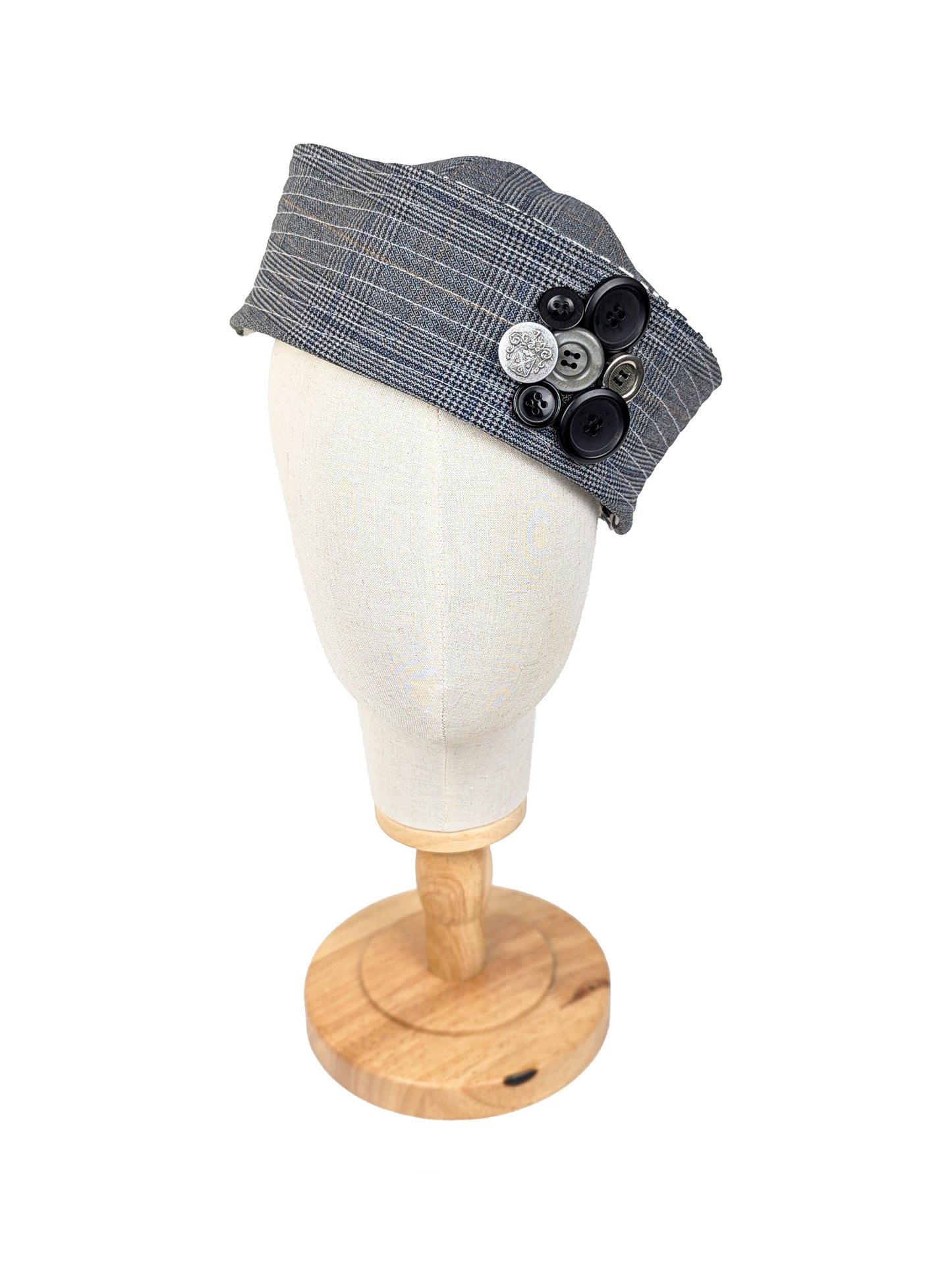 Reversible Sailor Hat - Upcycled Zebra Trousers & Checked Trousers | EyeLoveLu