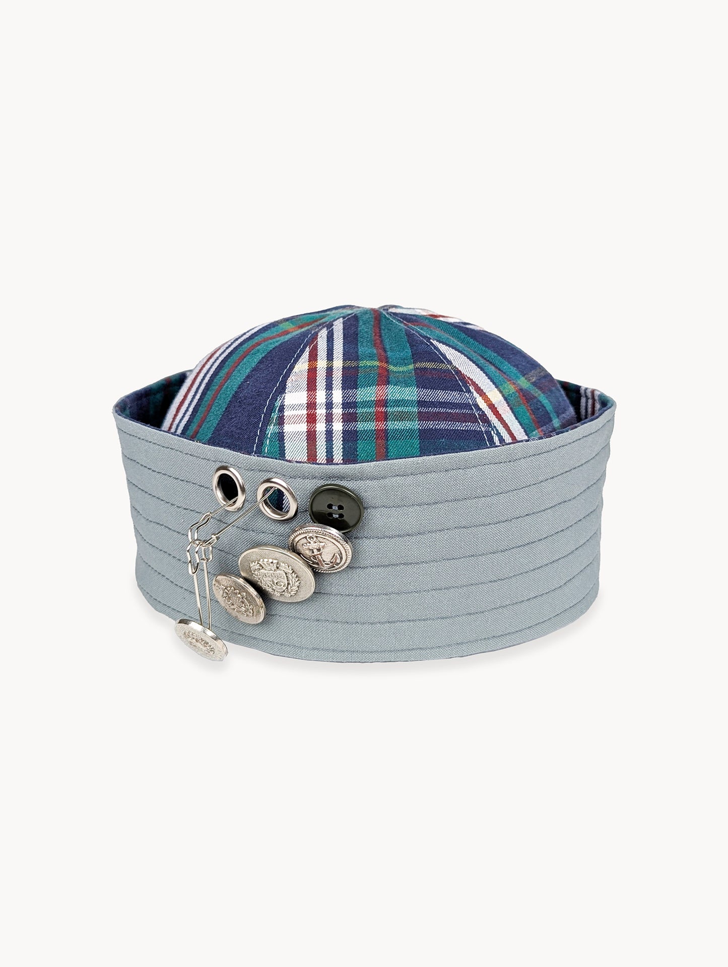 EyeLoveLu Reversible Sailor Hat – Handmade from Upcycled Shirt & trousers