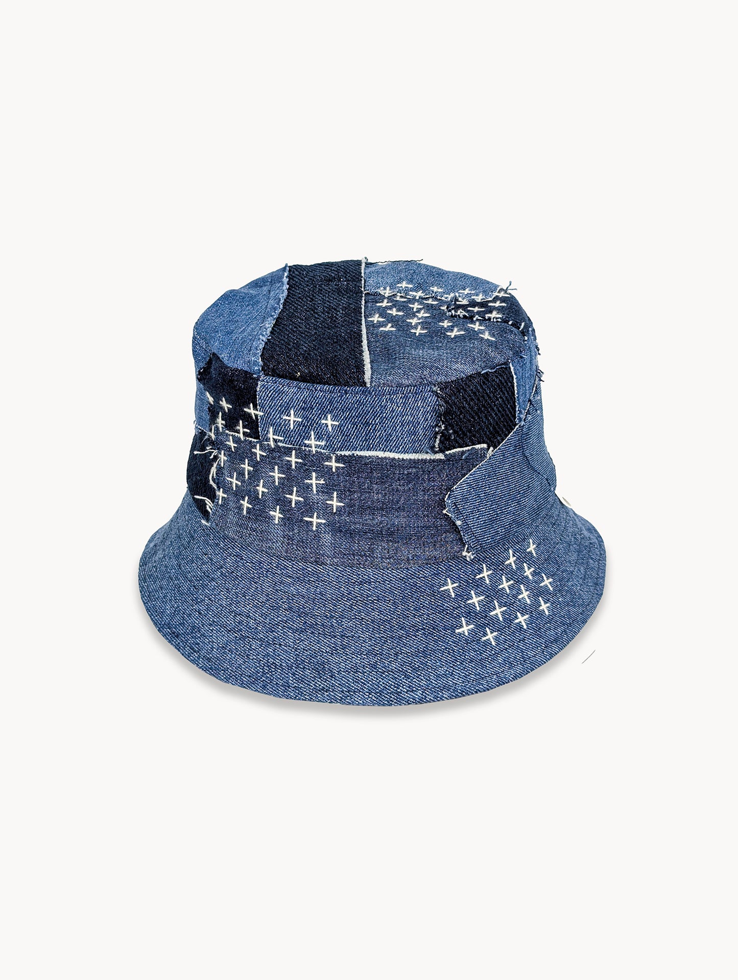 EyeLoveLu Reversible Bucket Hat -  Handmade From Upcycled Dress & Denim Scraps