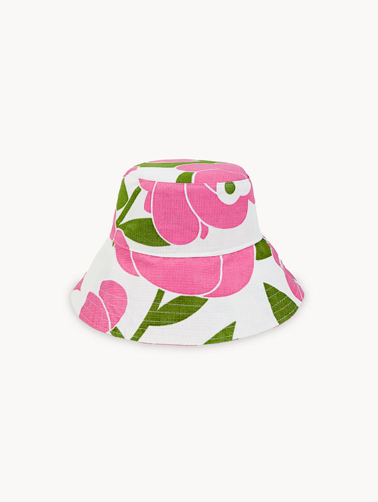 Chapeau de soleil réversible à fleurs EyeLoveLu années 70 – Fait main à partir de nappe recyclée