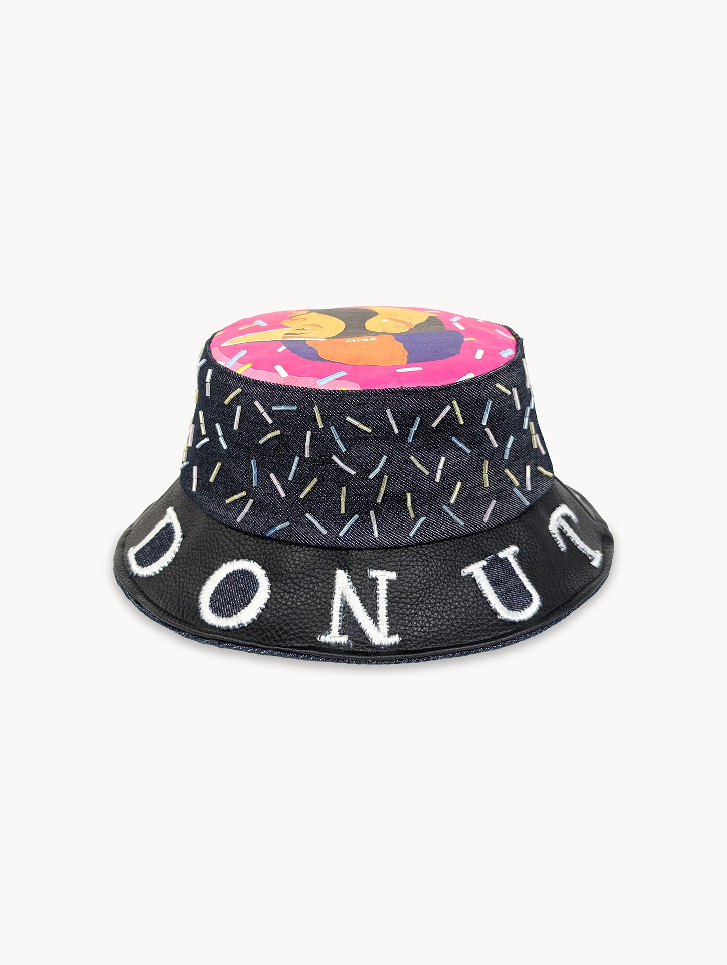 JDilla Donut Reversible Bucket Hat - Upcycled T-shirt & jeans | EyeLoveLu