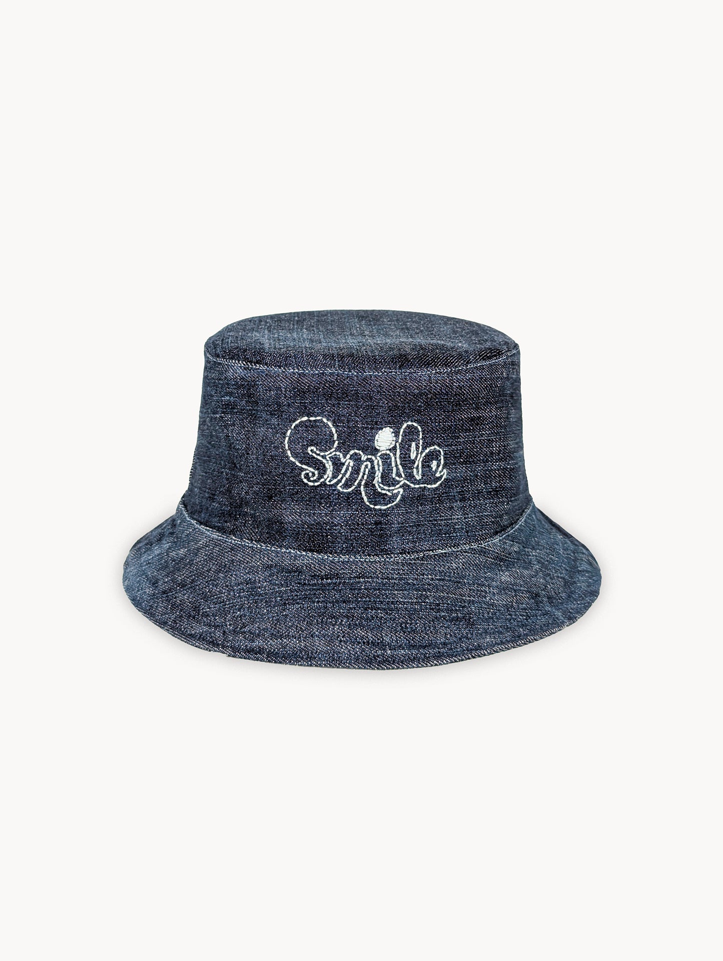 Chapeau bob réversible EyeLoveLu Smiley Face – Broderie main, denim recyclé
