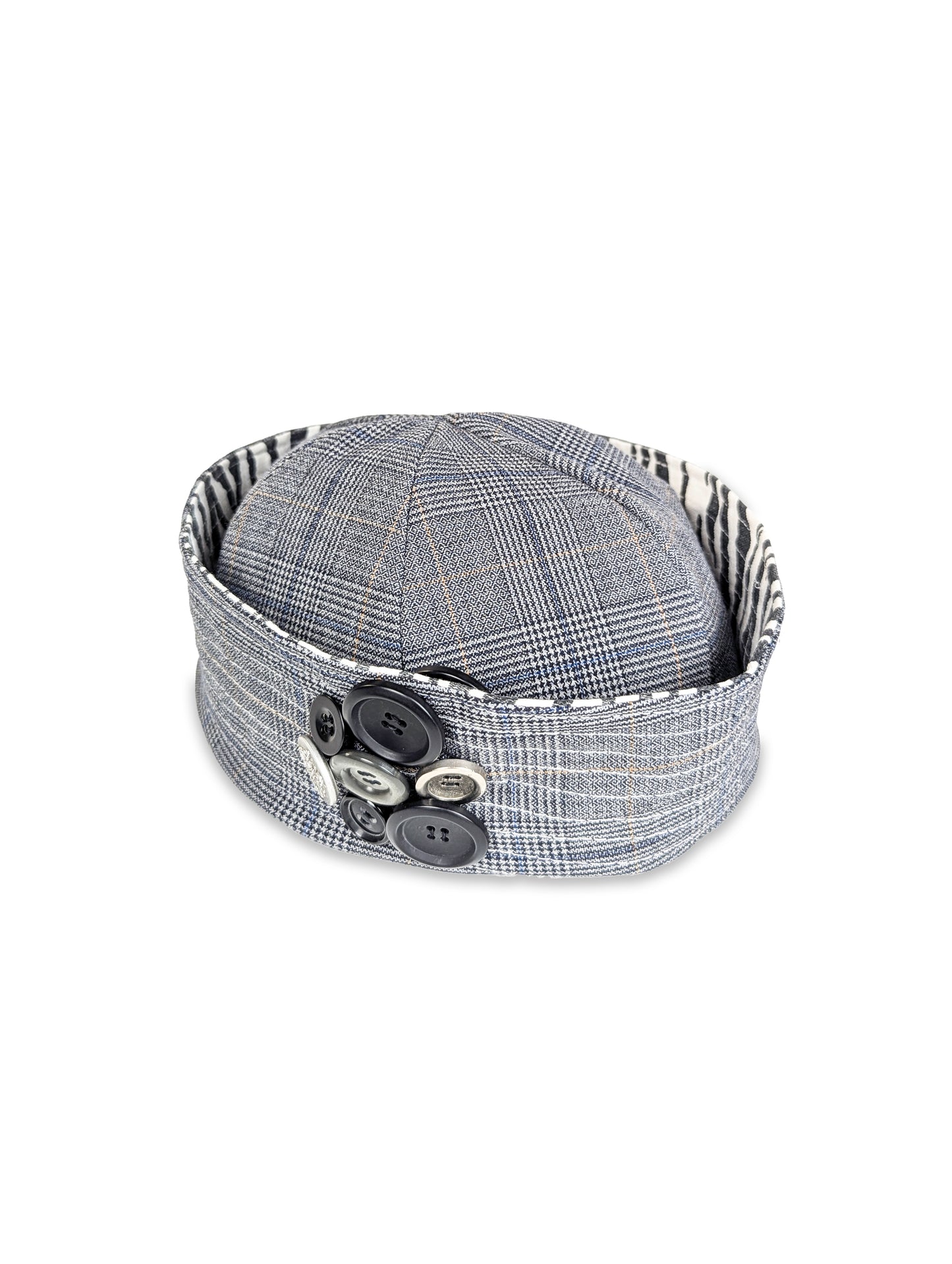 Reversible Sailor Hat - Upcycled Zebra Trousers & Checked Trousers | EyeLoveLu