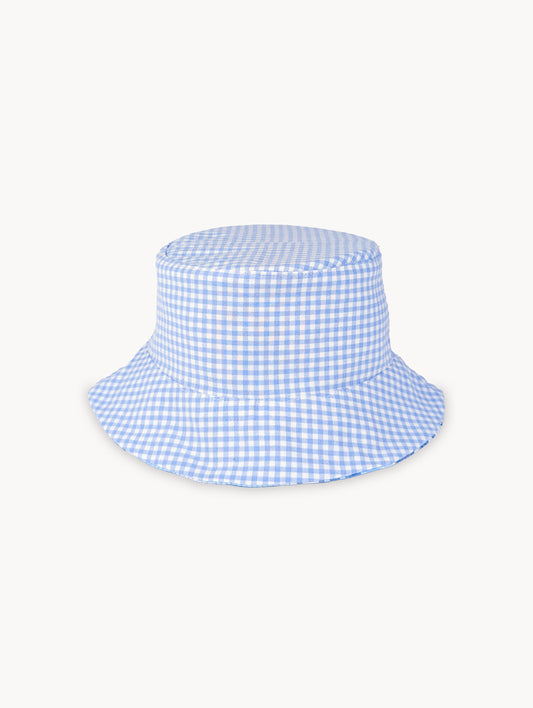 Bob réversible à carreaux bleus Pre-EyeLoveLu – Fait main à partir d'un drap en coton vintage recyclé