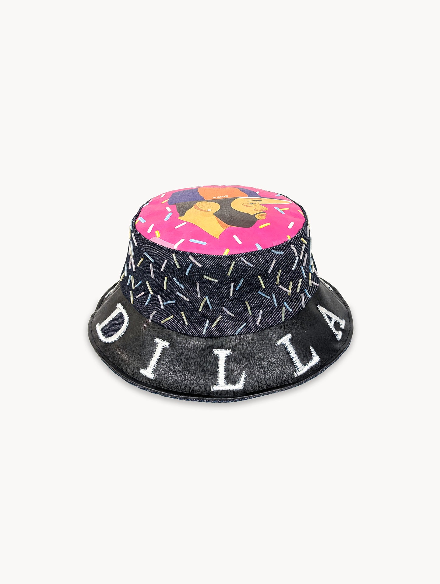 JDilla Donut Reversible Bucket Hat - Upcycled T-shirt & jeans | EyeLoveLu