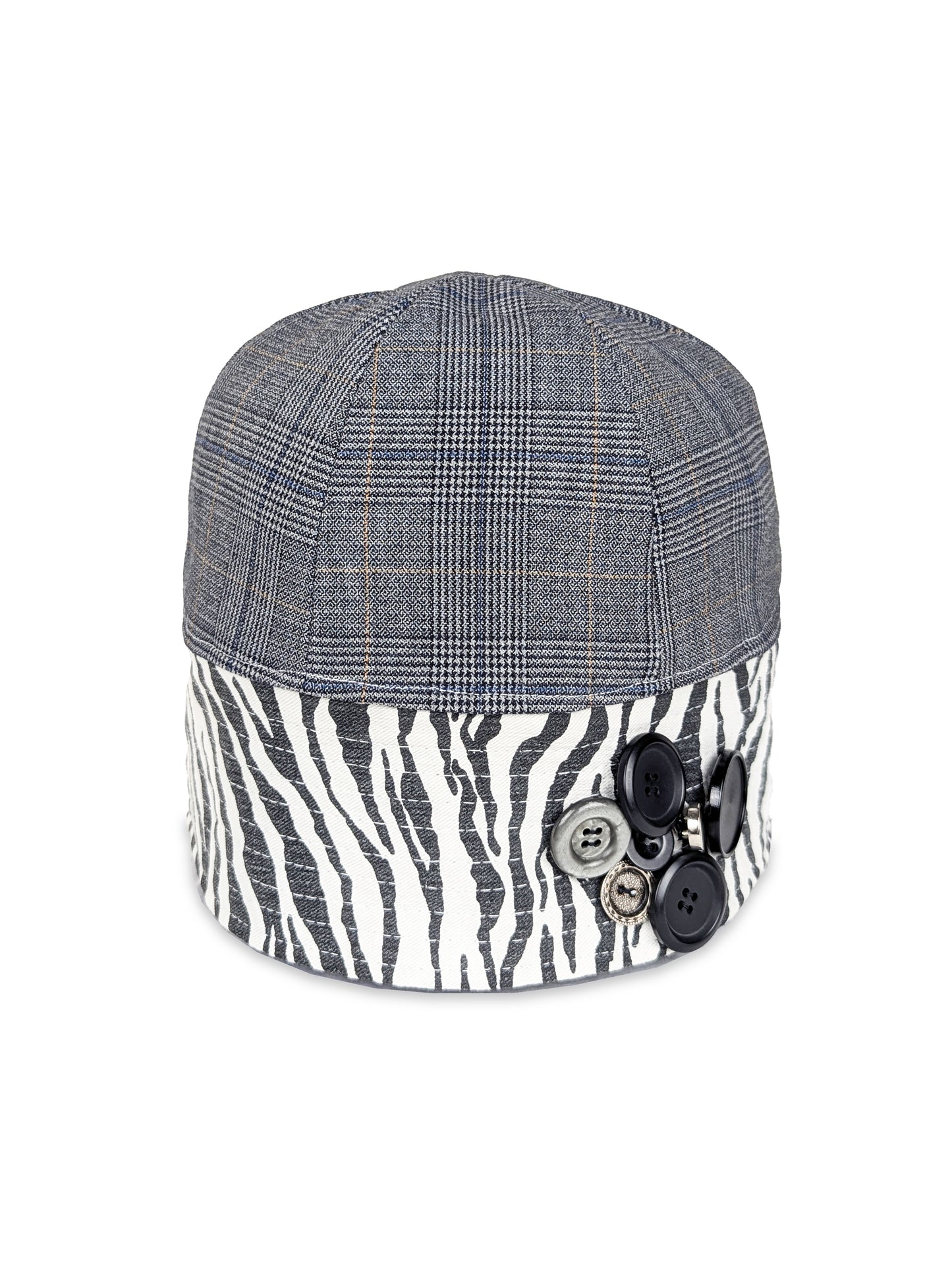 Reversible Sailor Hat - Upcycled Zebra Trousers & Checked Trousers | EyeLoveLu