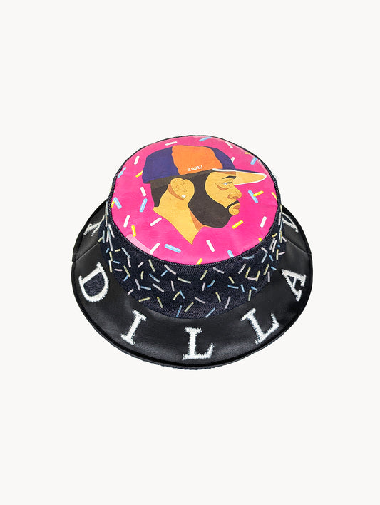JDilla Donut Reversible Bucket Hat - Upcycled T-shirt & jeans | EyeLoveLu