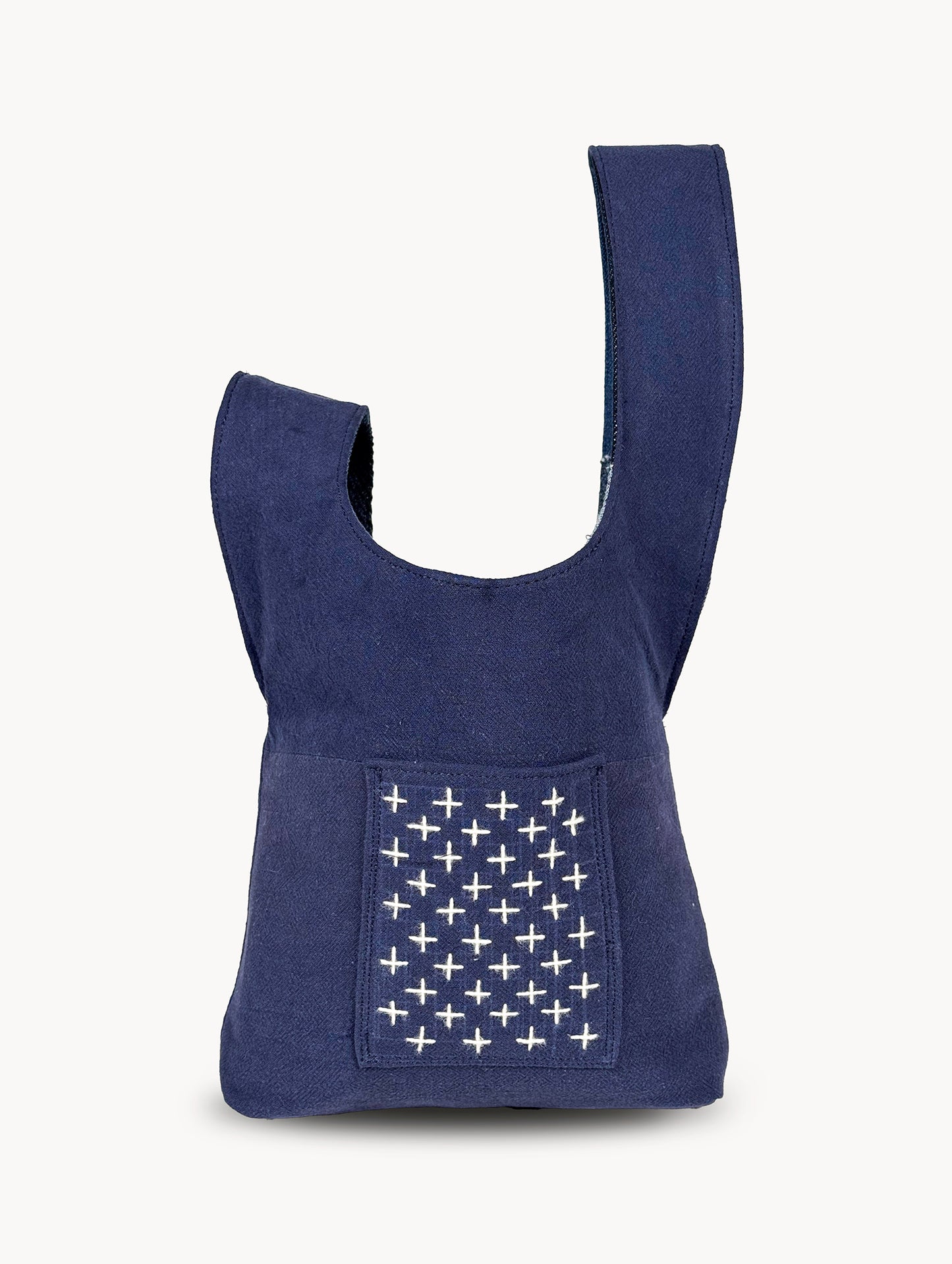 EyeLoveLu Reversible Hand Bag -  Handmade From Upcycled Dress & Denim Scraps