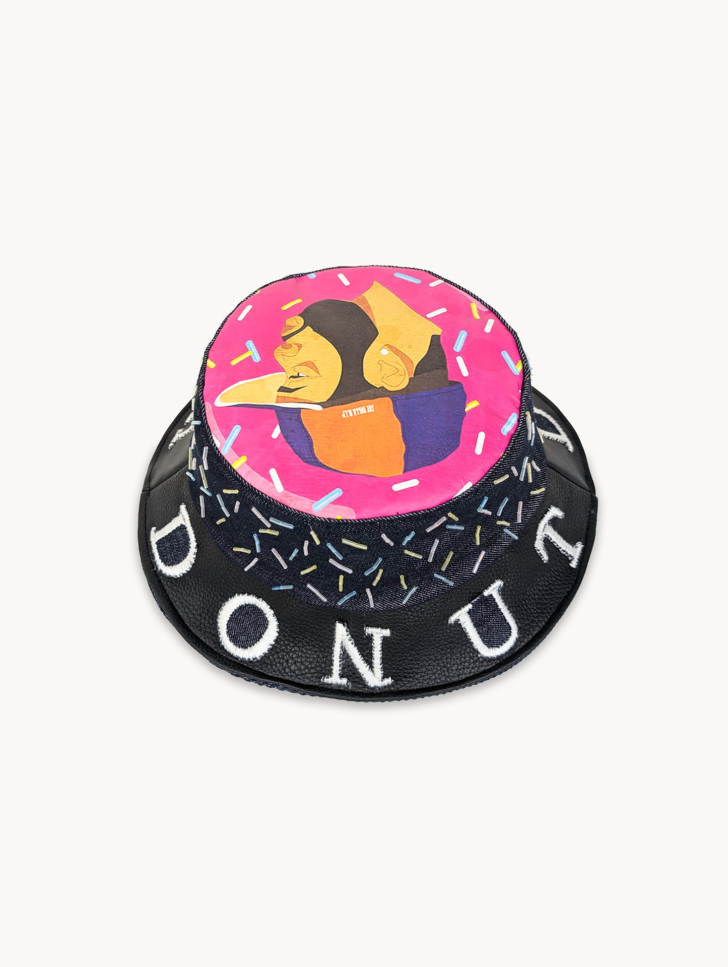 JDilla Donut Reversible Bucket Hat - Upcycled T-shirt & jeans | EyeLoveLu