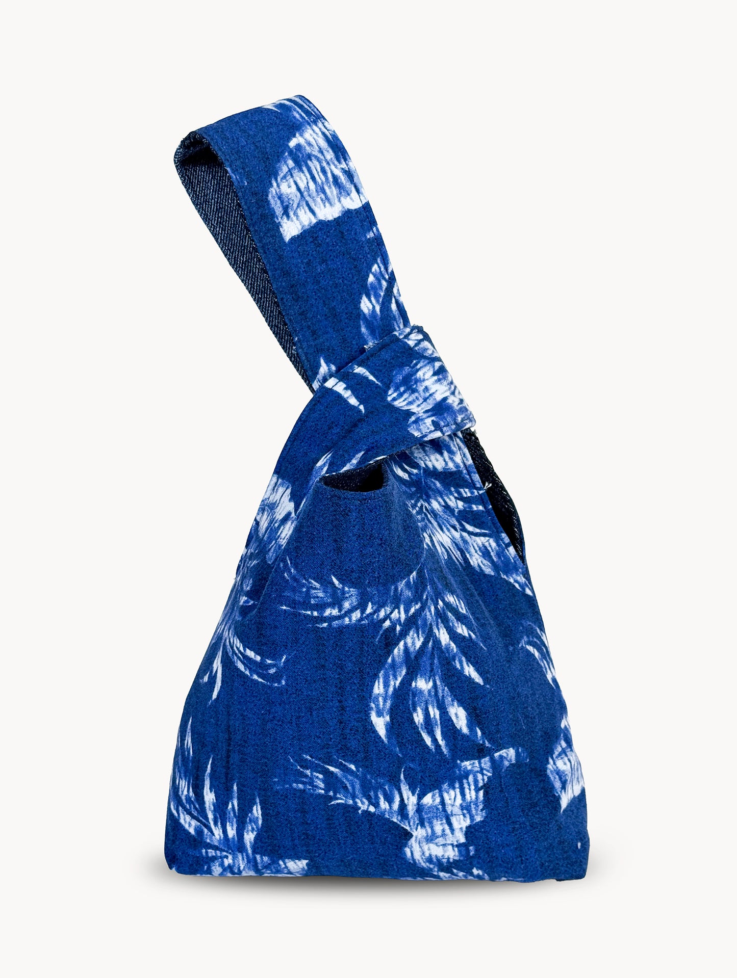 EyeLoveLu Reversible Hand Bag -  Handmade From Upcycled Dress & Denim Scraps