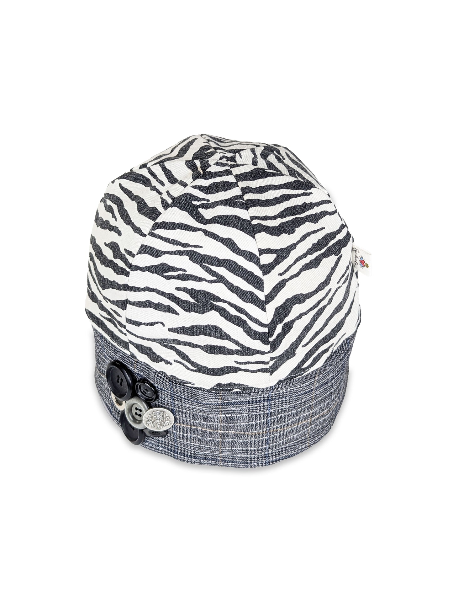 Reversible Sailor Hat - Upcycled Zebra Trousers & Checked Trousers | EyeLoveLu