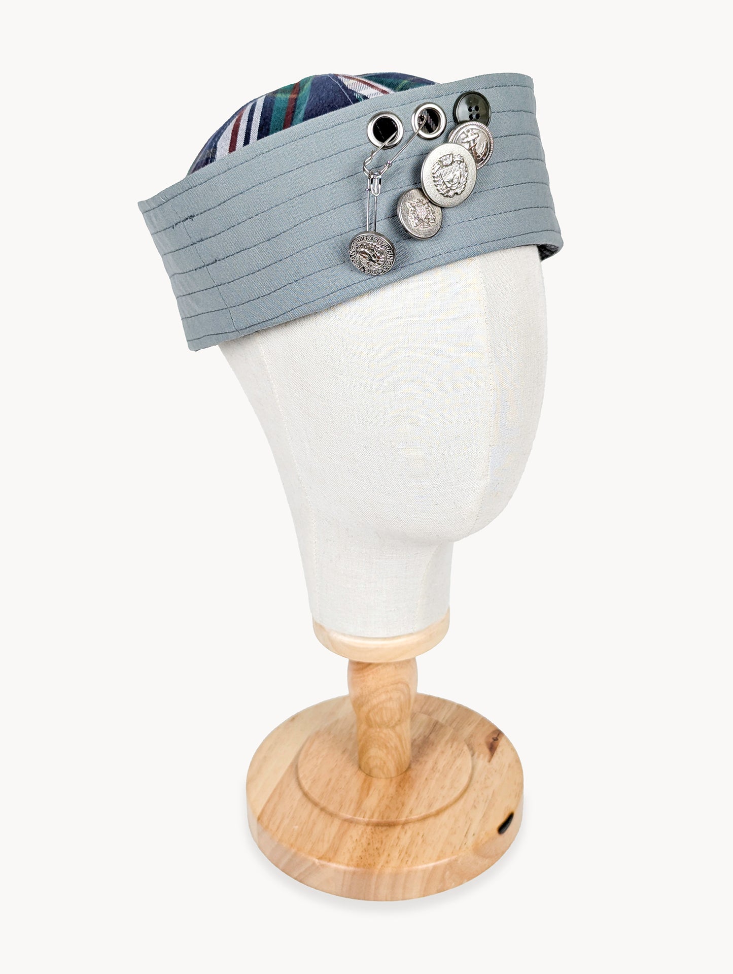 EyeLoveLu Reversible Sailor Hat – Handmade from Upcycled Shirt & trousers