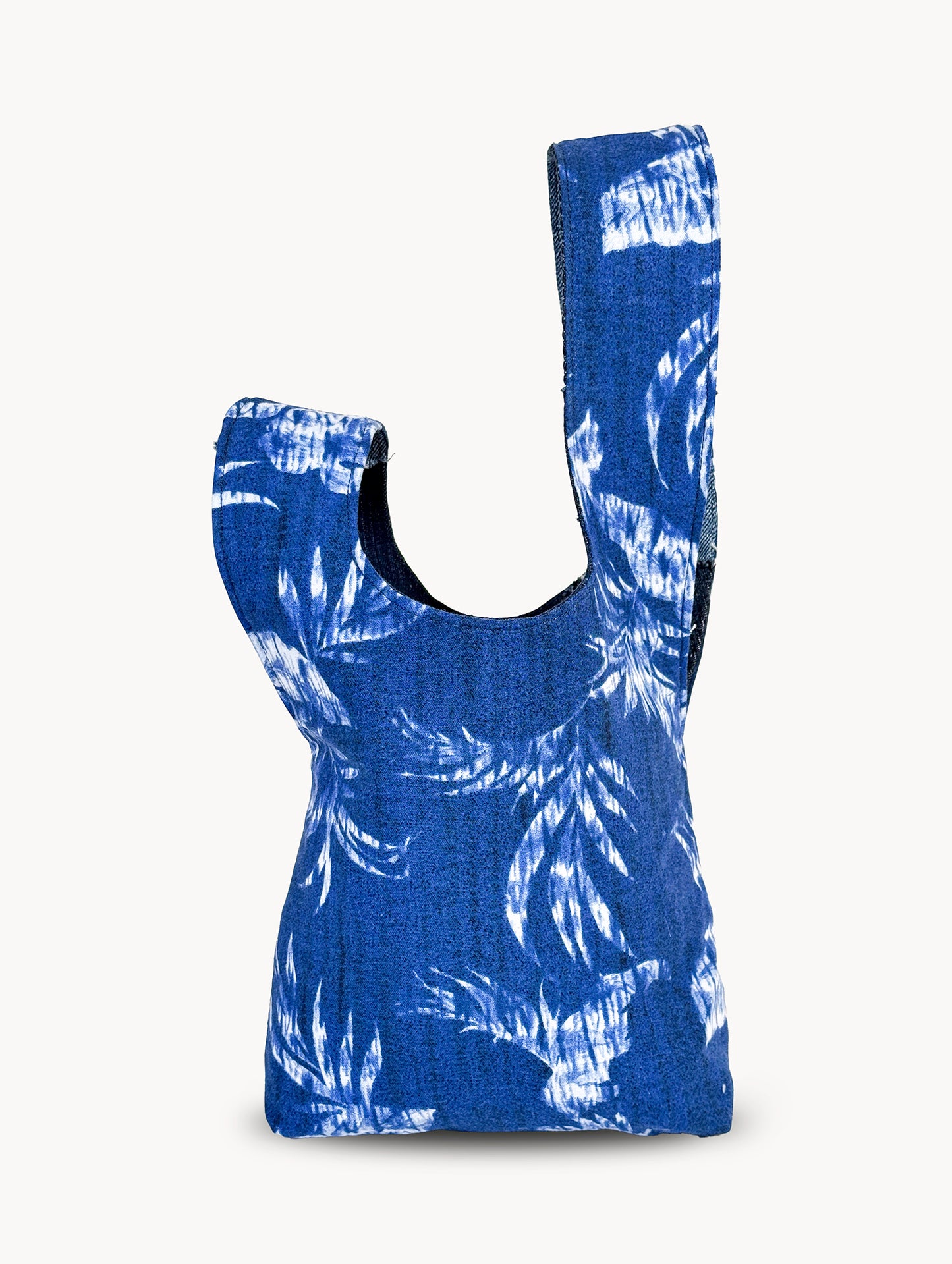 EyeLoveLu Reversible Hand Bag -  Handmade From Upcycled Dress & Denim Scraps