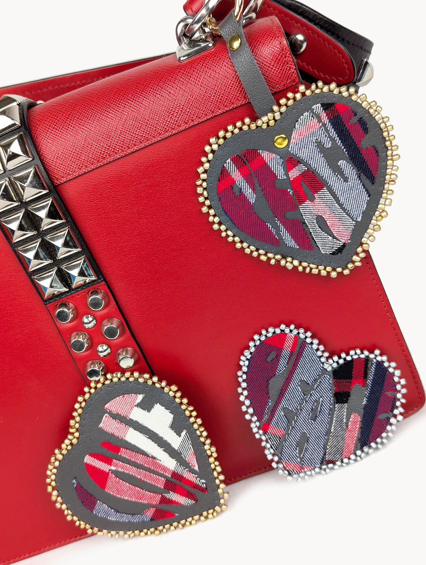 EyeLoveLu Hand-Beaded "LOVE" Pin - Upcycled Fabric