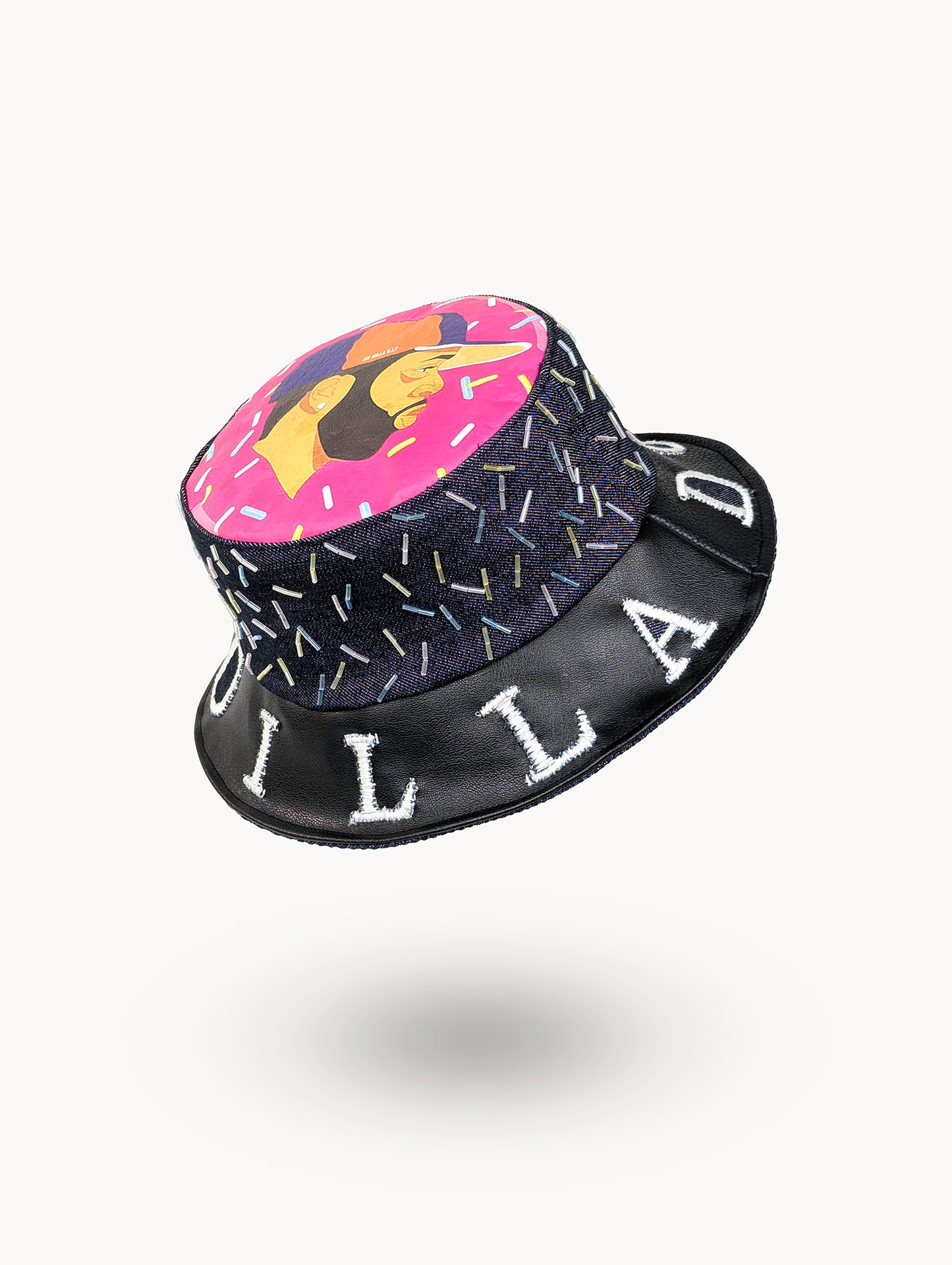 JDilla Donut Reversible Bucket Hat - Upcycled T-shirt & jeans | EyeLoveLu