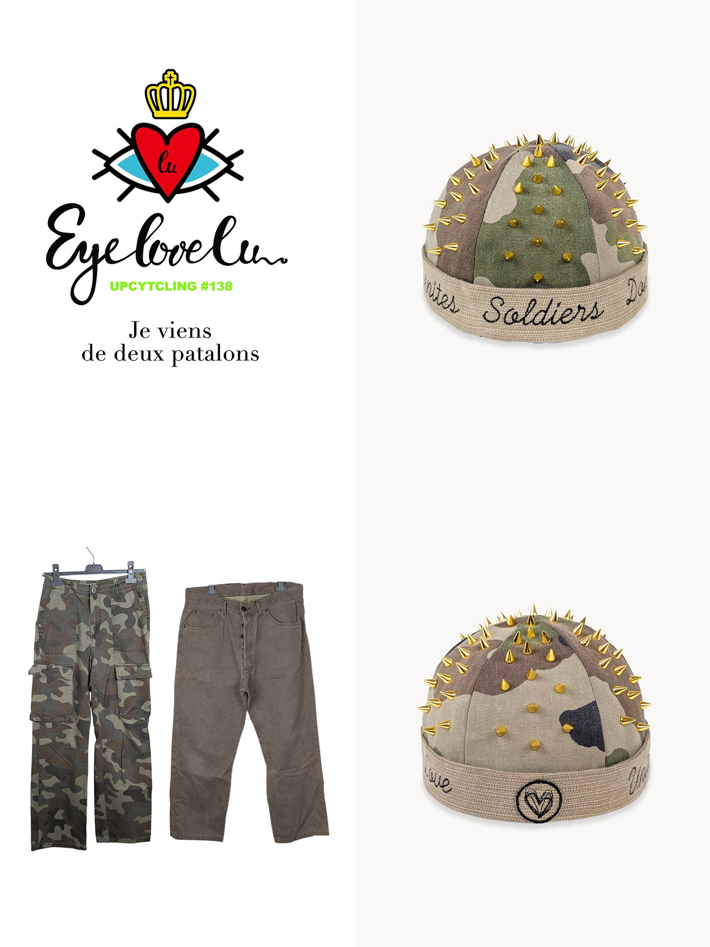 EyeLoveLu Spiked Sailor Hat – Handmade from Upcycled Trousers